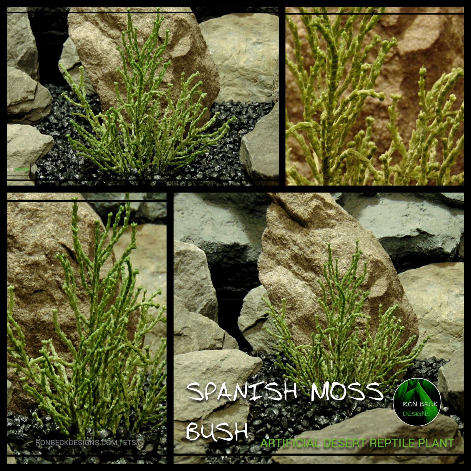 Artificial Spanish Moss Bush - Desert Reptile Plant